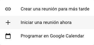 Sección de Google meet